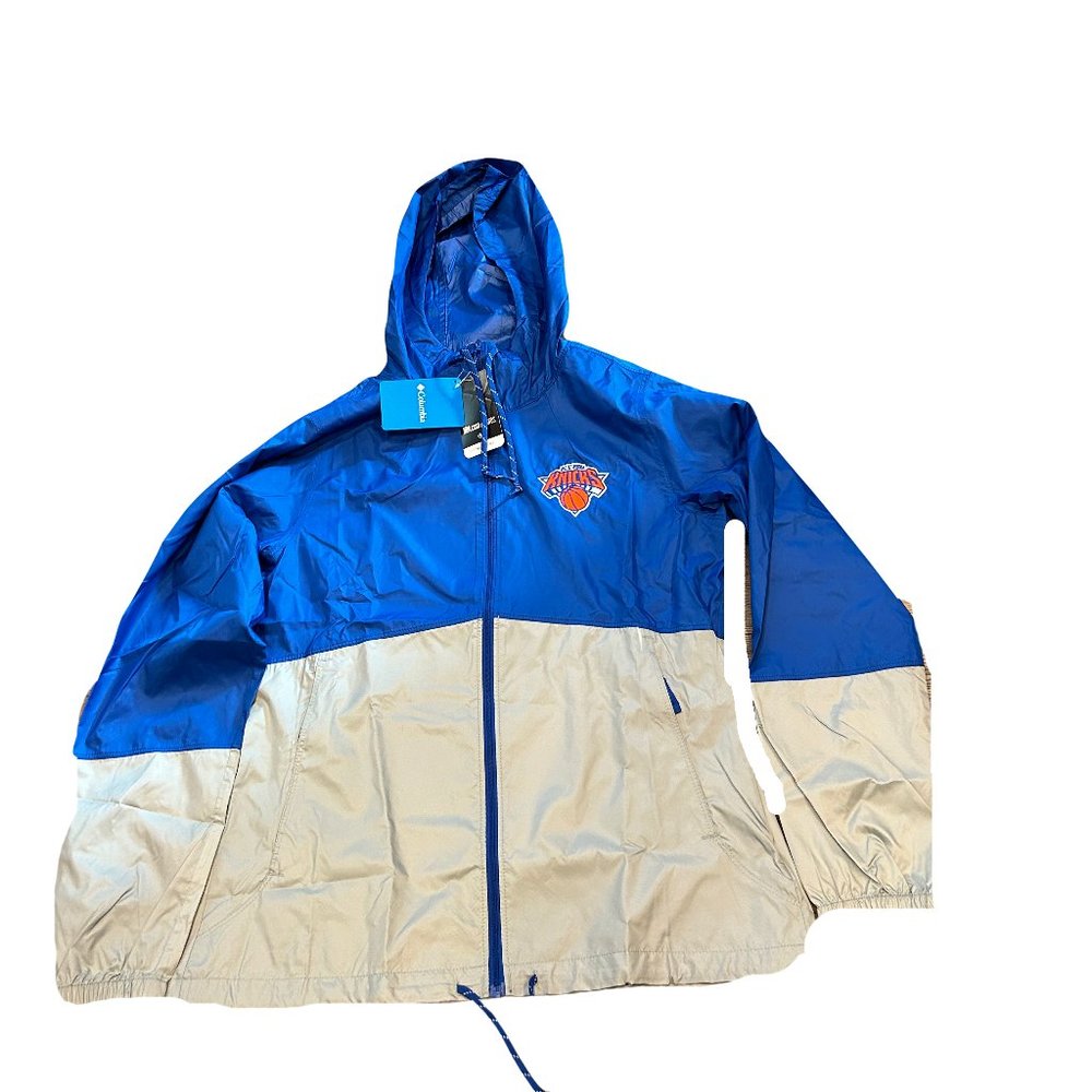 NWT New York Knicks Columbia Women's Full-Zip Hooded Windbreaker Jacket